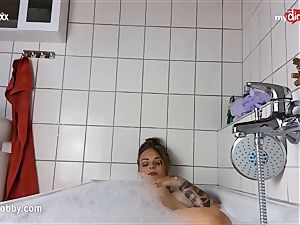 My dirty leisure activity - tatted stunner drains in bathtub